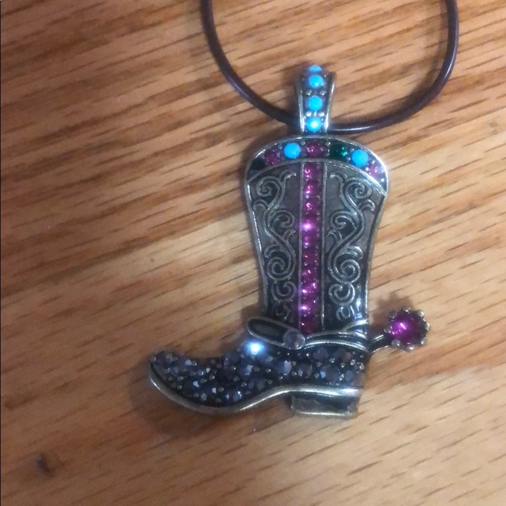 Western boot necklace Blingy cowgirl